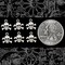 Antiqued Silver Plated Brass Mini Skull and Crossbones Charms - Set of Six - S-C178